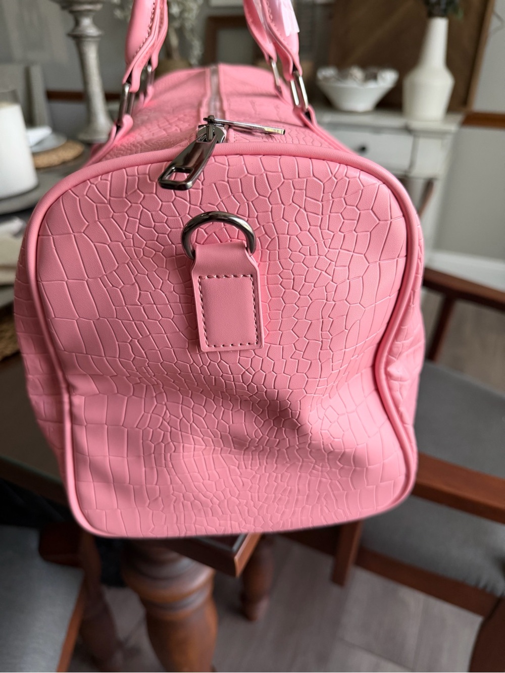 Privata crocodile-embossed duffel/weekender bag - Picture 4 of 6